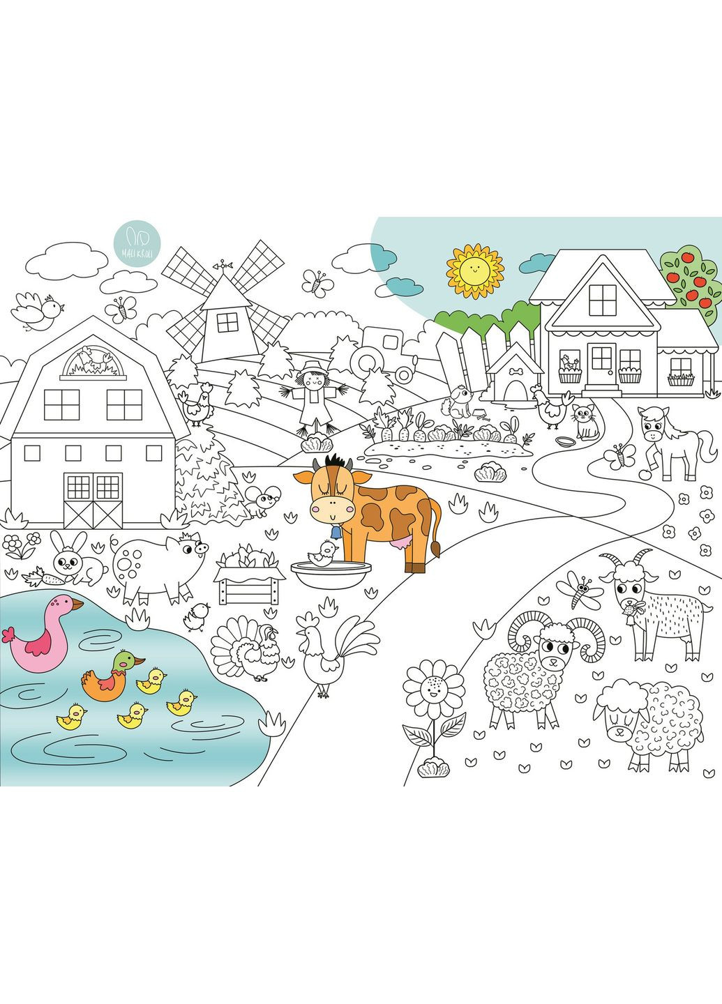Раскраска Ферма Мега большая раскраска набор с фломастерами 120х150 см No Brand (339871455)