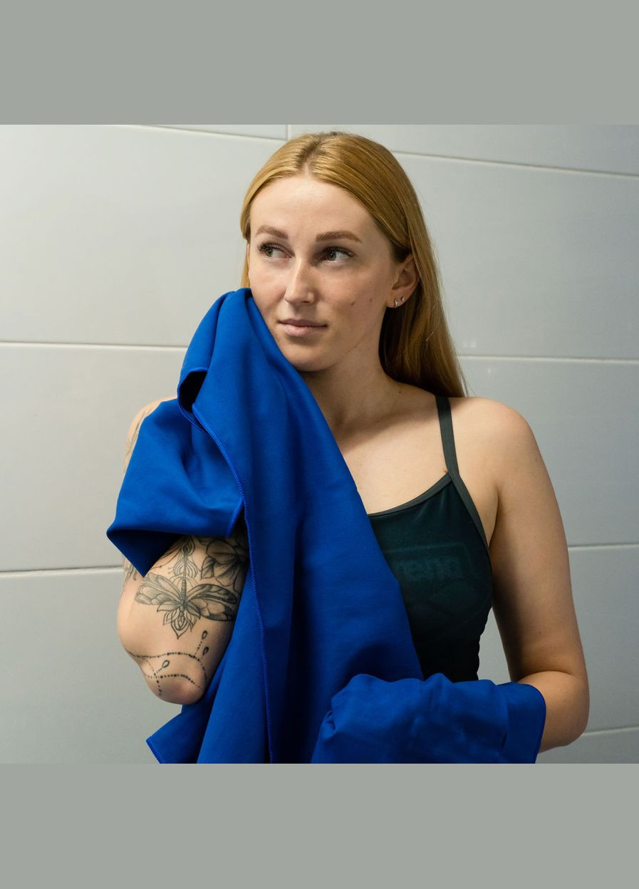 Дорожное спортивное полотенце из микрофибры с чехлом Синий 70х140 Love You синий