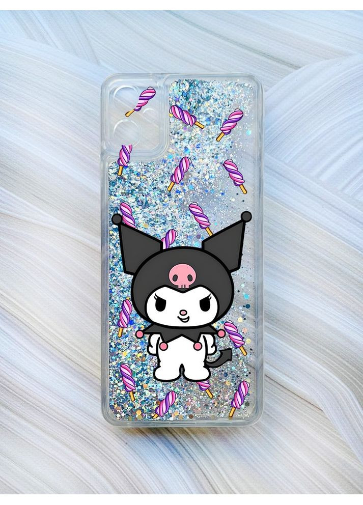 Чохол з плаваючими блискітками на Samsung Galaxy A05 (A055) Сріблястий Куромі (принт 390) Creative (360669135)