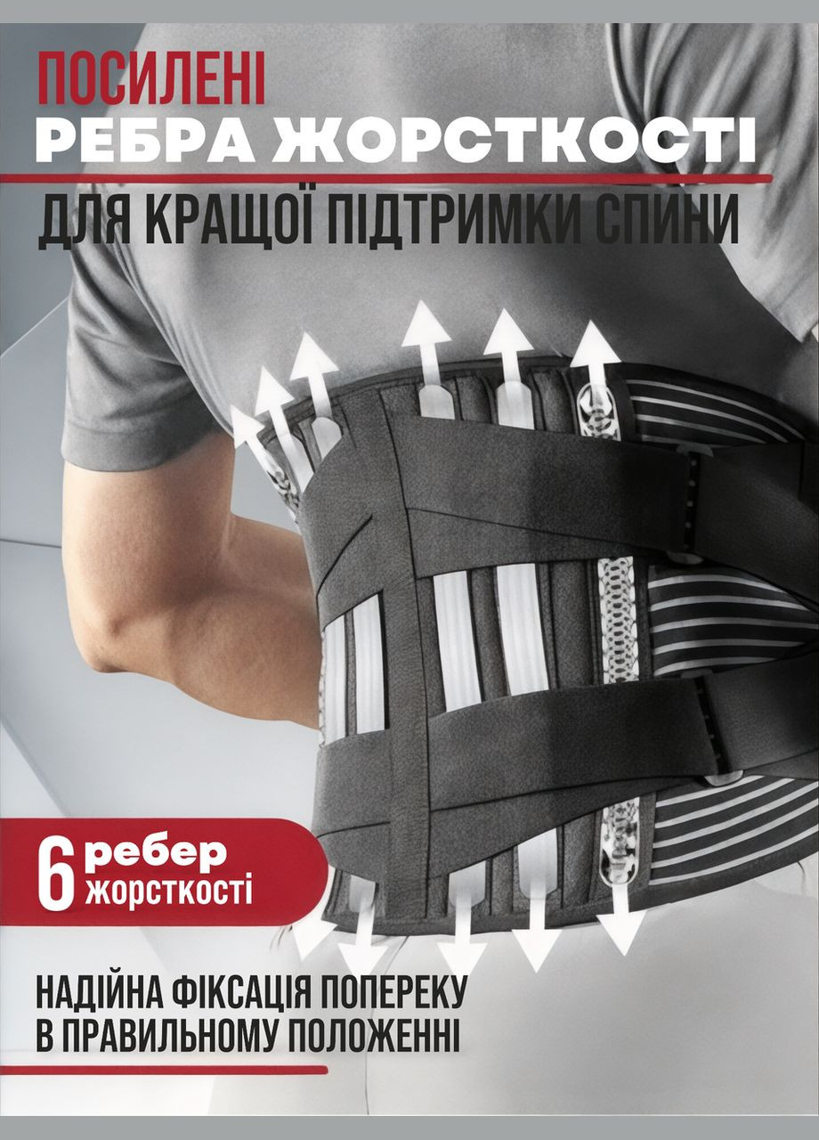 Пояс корсет для спины бандаж для поддержки поясницы ортопедический с ребрами жесткости No Brand (331739751)