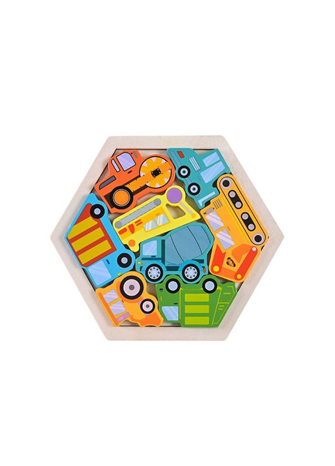 Детский деревянный пазл вкладыш "Строительный транспорт" C9441-2 Bambi (364551070)