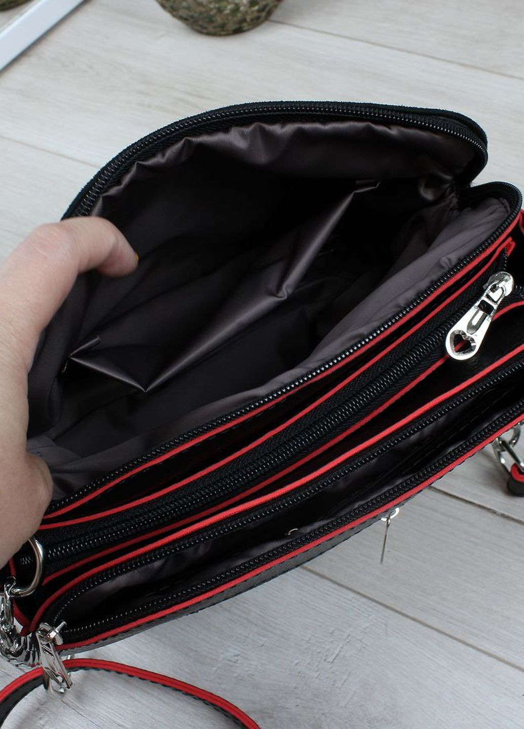 Жіноча сумка з екошкіри з замшевими вставками Vishnya (327792629)