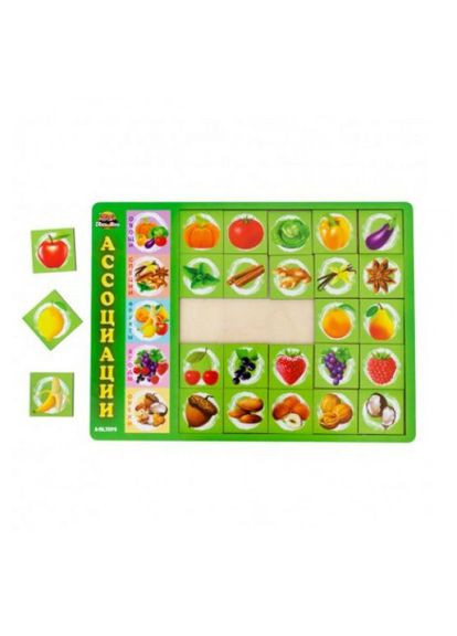 Деревянная игра "Ассоциации", продукты Ань-Янь (318019261)