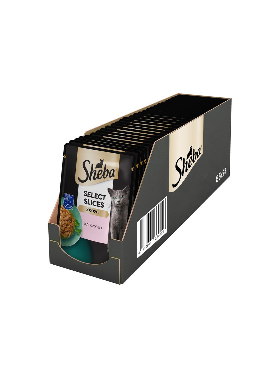 Влажный корм для кошек с лососем в соусе, 85г Sheba - (303701259)
