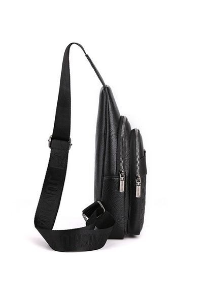 Мужская сумка бананка на грудь Кенгуру черная Eton (312503333)