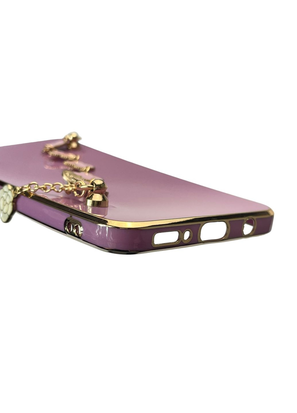 Чехол для телефона Galaxy A50s (SM-A507F) женский с ремешком с украшениями и золотой окантовкой на самсунг а50с черничный gs1 Samsung (366390318)