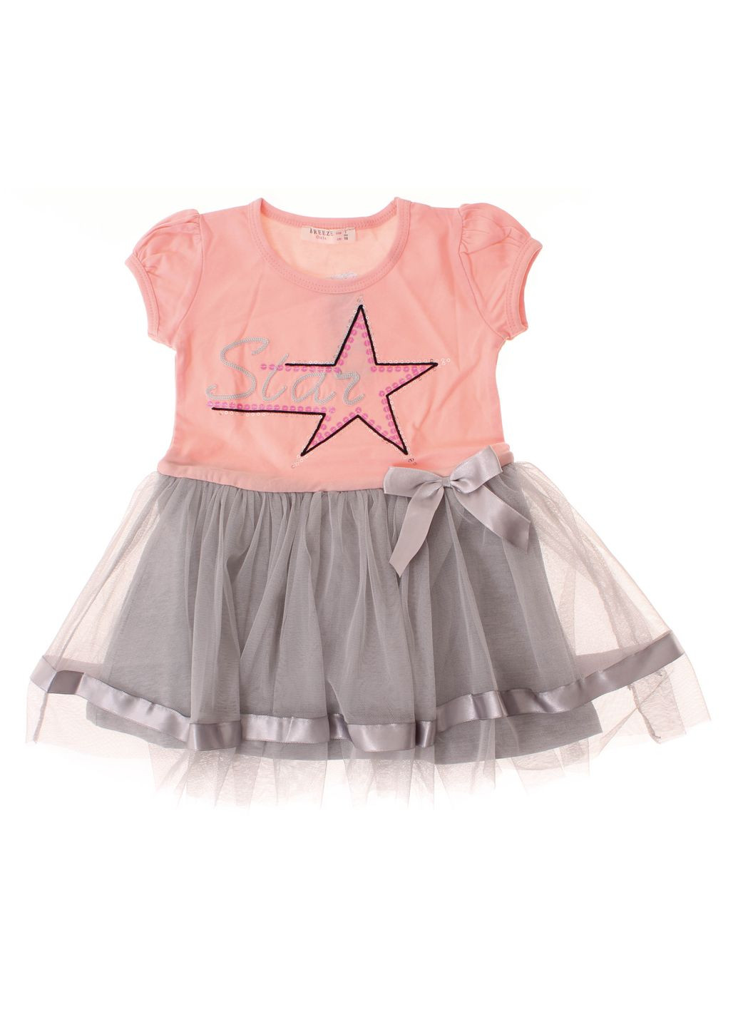 Персиковое платье 14116 и серый Breeze (306715835)