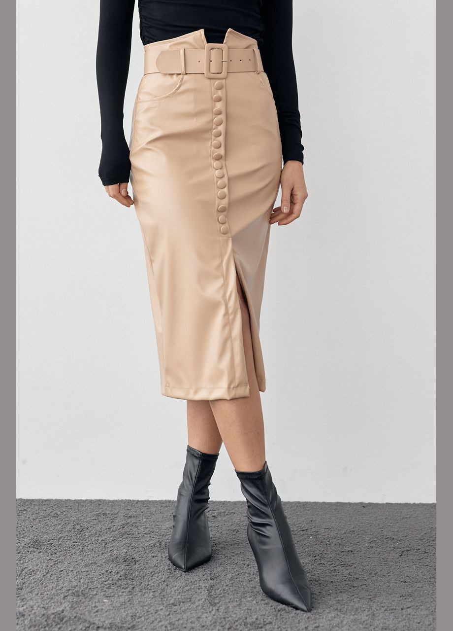 Светло-коричневая кэжуал однотонная юбка Lurex