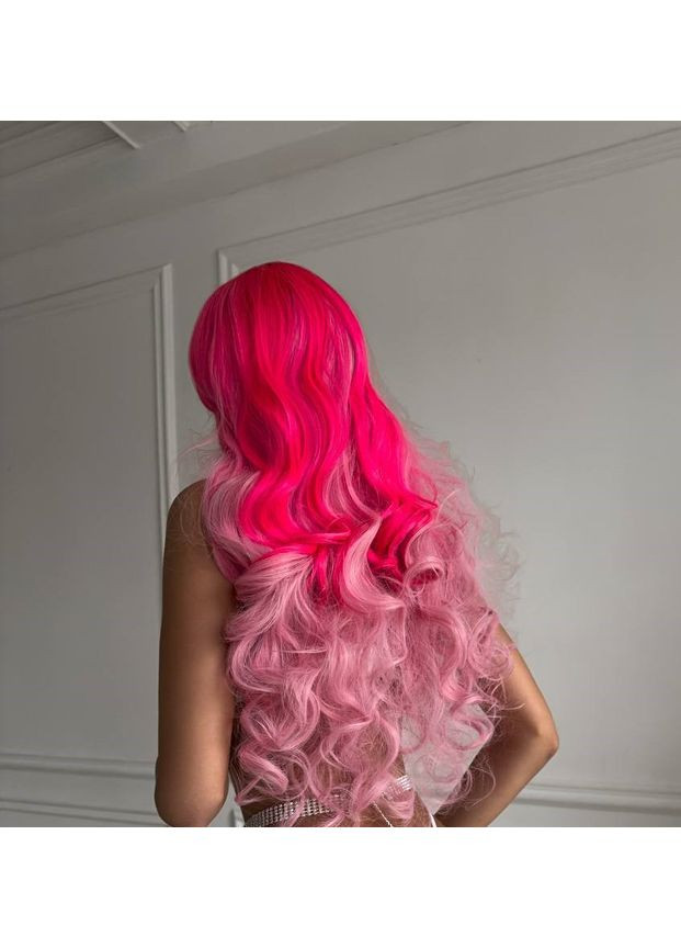 Жіноча яскрава рожева штучна перука довга аніме косплей No Brand (316660057)