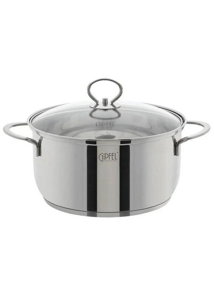 Кастрюля с крышкой Sofia GP-2319 24 см 5.8 л серебристая Gipfel (335972596)