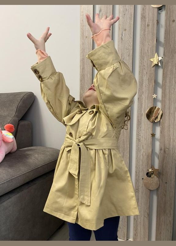 Плащ курточка для дівчаток Тренч BabyStyle на гудзиках демісезон (322869467)