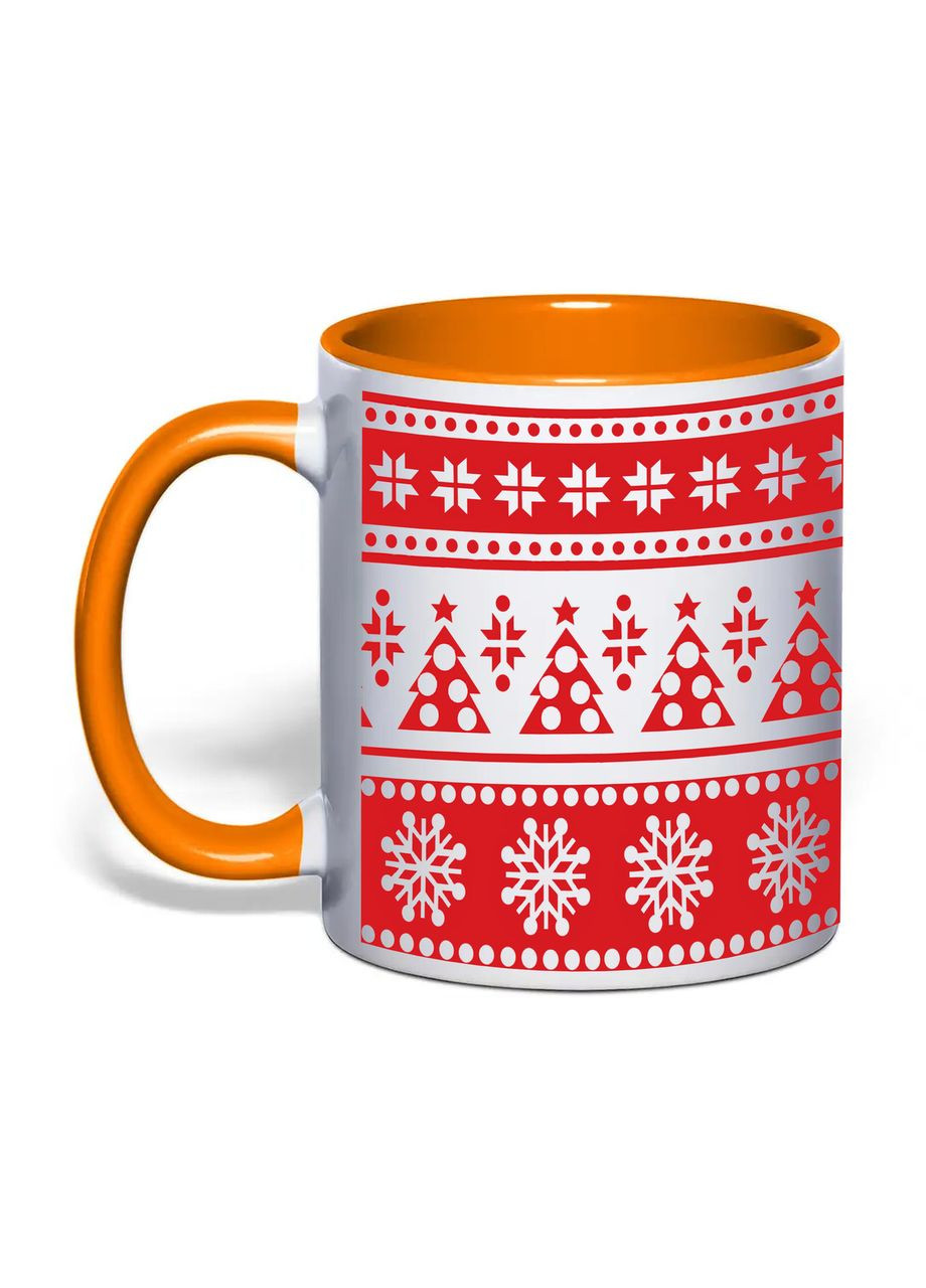 Чашка с печатью "Новый год" №1 330 мл (цвет оранжевый) (32964) No Brand (365814302)