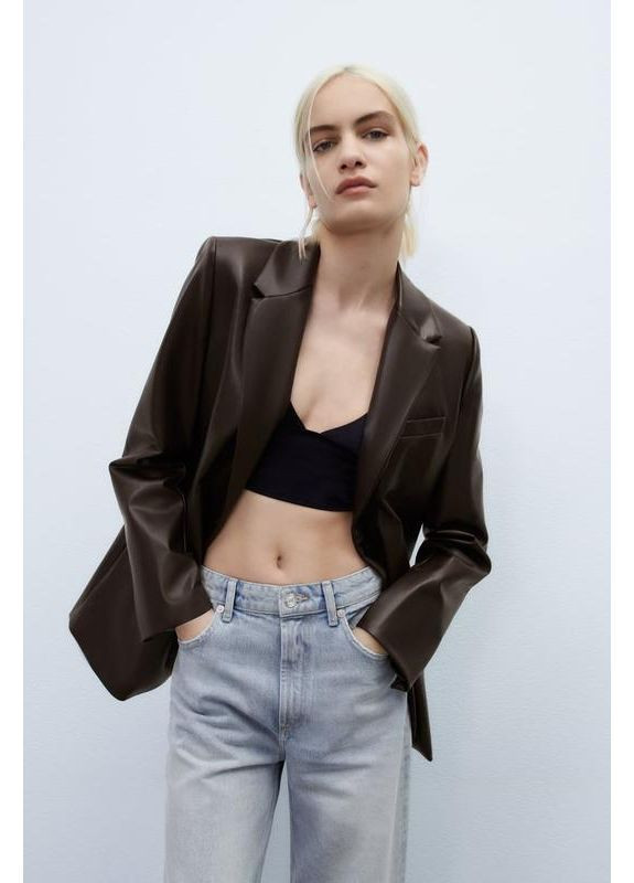 Піджак жакет з штучної шкіри Zara (366685998)