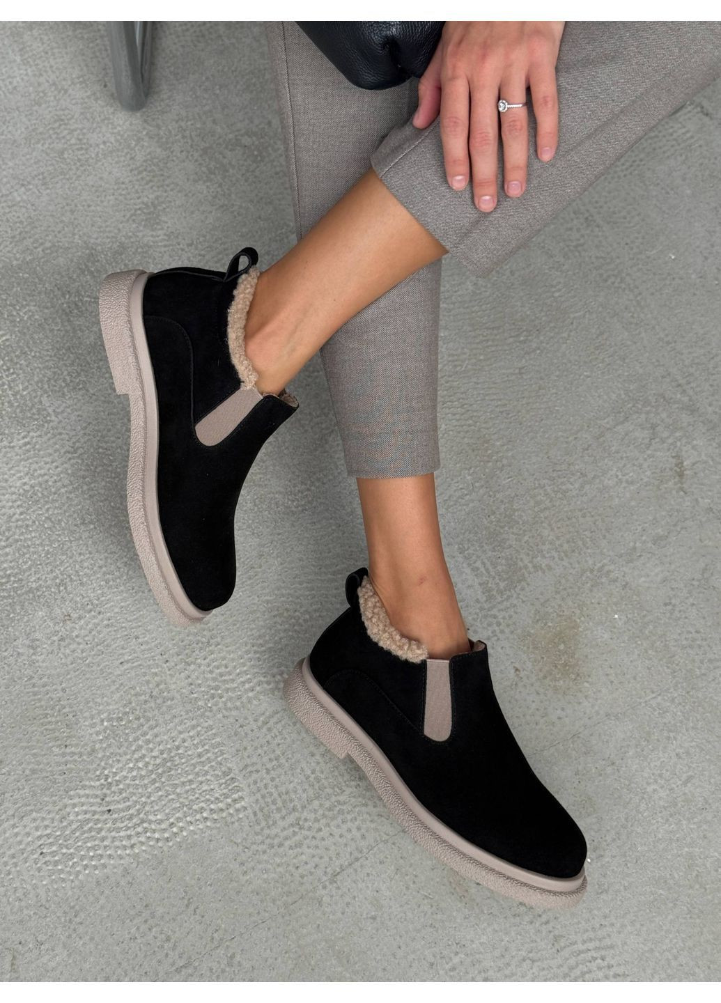 Лофери утеплені «Latte Black» No Brand (363326939)