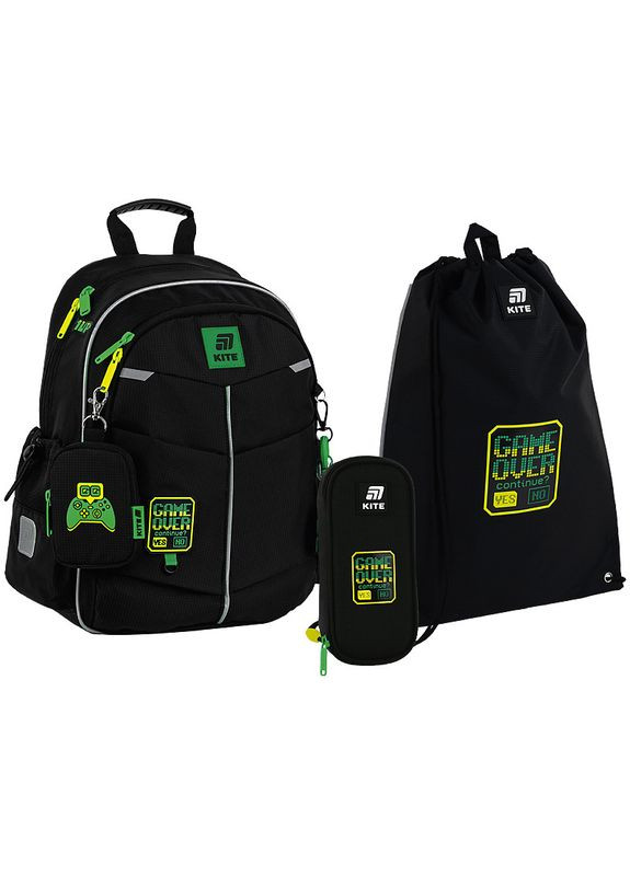 Набір рюкзак + пенал + сумка для взуття SET_K25-771S-4 Game Over Kite (331155503)