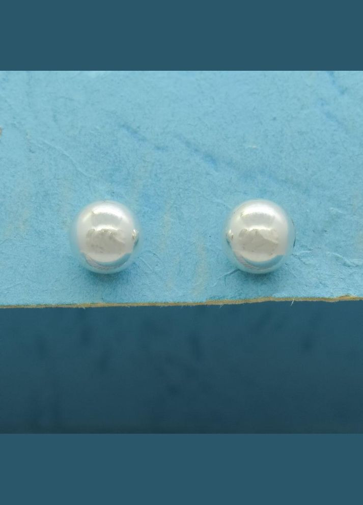 Срібні сережки пусети гвоздики "Кулька 6 мм" шарик No Brand (350667390)