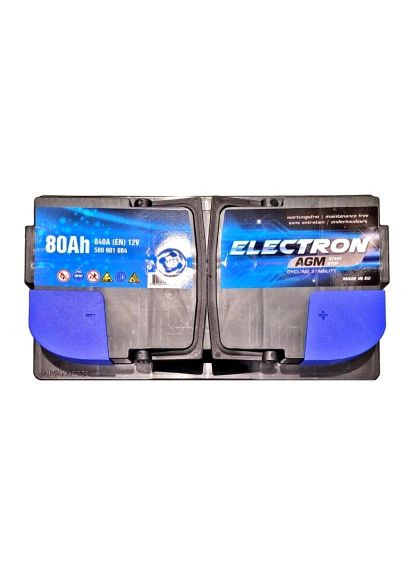 Акумулятор автомобільний AGM AGM 80Ah Ев (-/+) (840EN) (580901084) Electron AGM AGM 80Ah Ев (-/+) (840EN) (370019143)