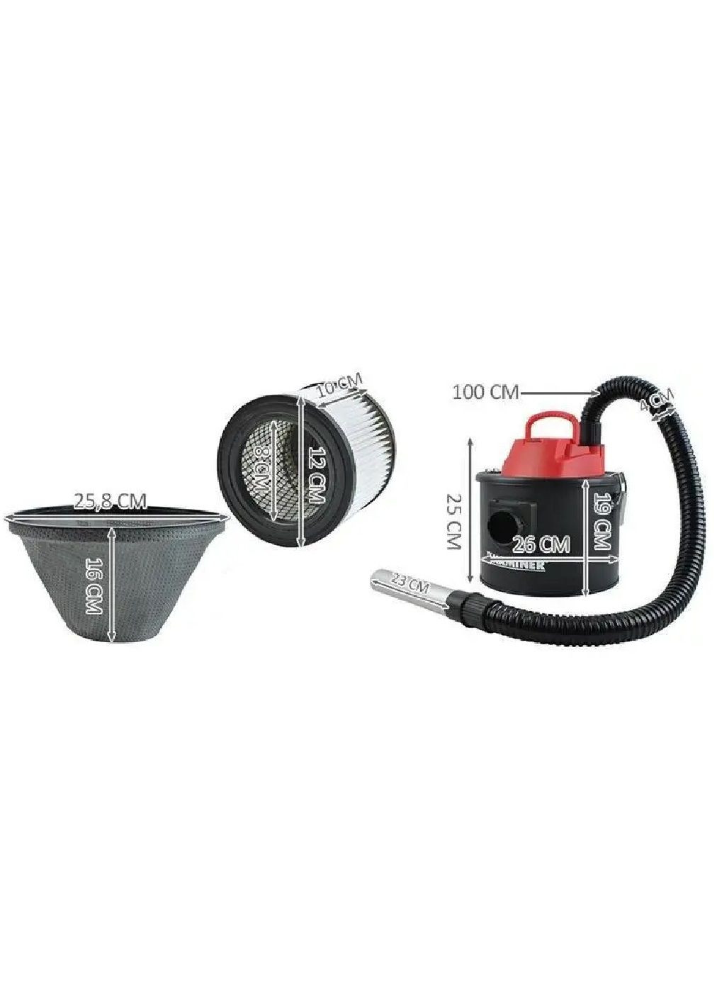 Пылесос термостойкий промышленный для золы с HEPA фильтром функцией воздуходувки 10 л 800 Вт 19х26 см (478085-Prob) Unbranded (302434704)