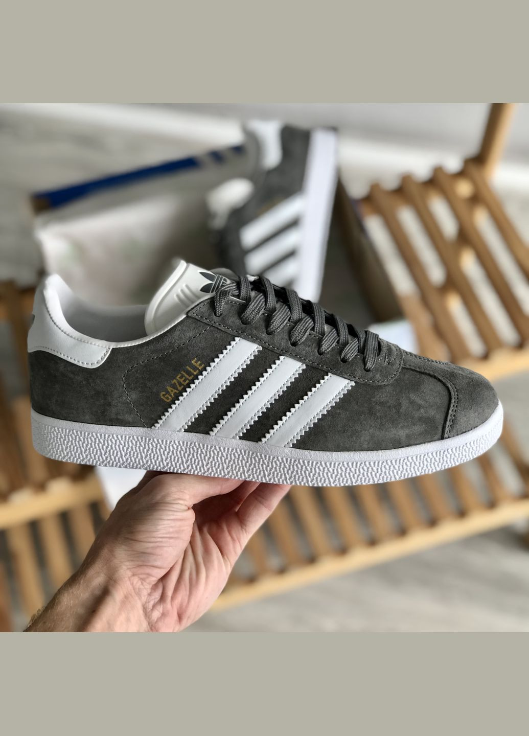 Кросівки жіночі і чоловічі Adidas Gazelle gray | Адідас Газель сірі No Brand сірі демісезони (307397801)