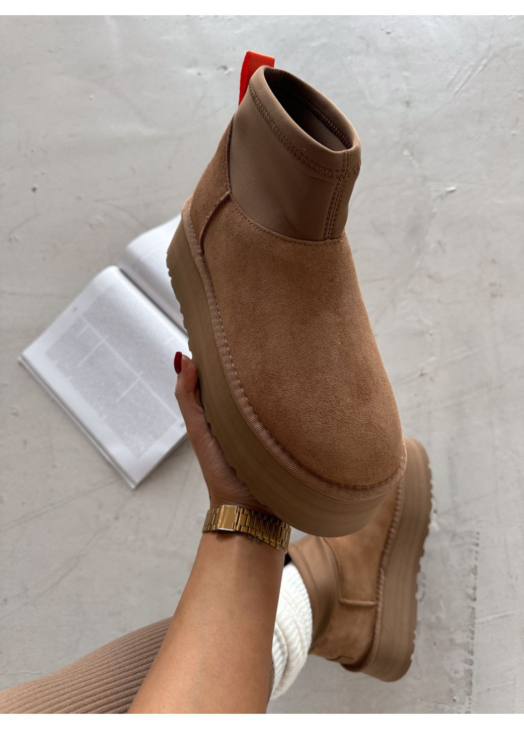 Уги женские UGG Classic Mini Dipper Chestnut мини платформ No Brand (361849770)