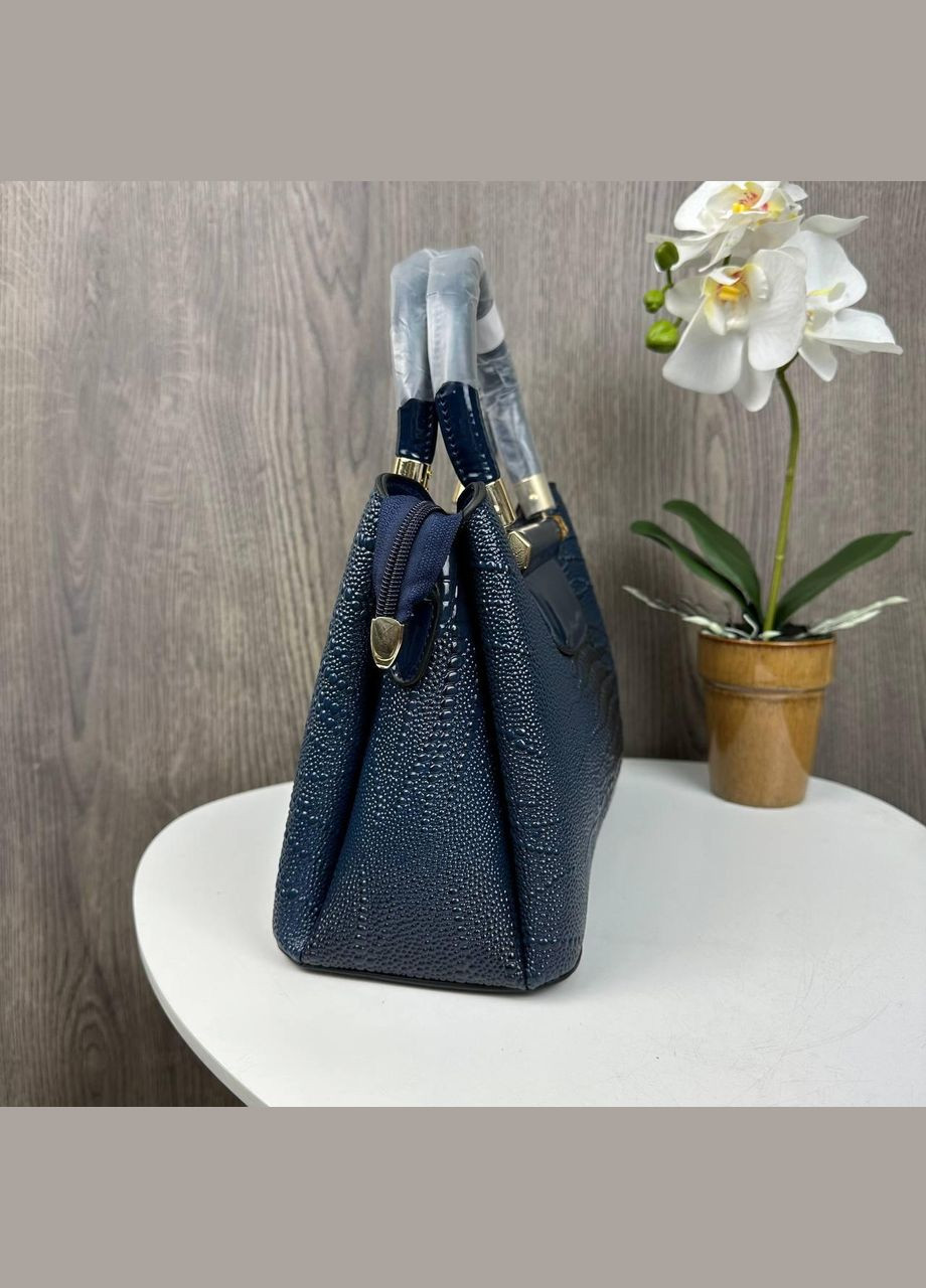 Женская лаковая сумочка рептилия, небольшая сумка под рептилию стиль крокодила змеиная Синий No Brand (334730814)