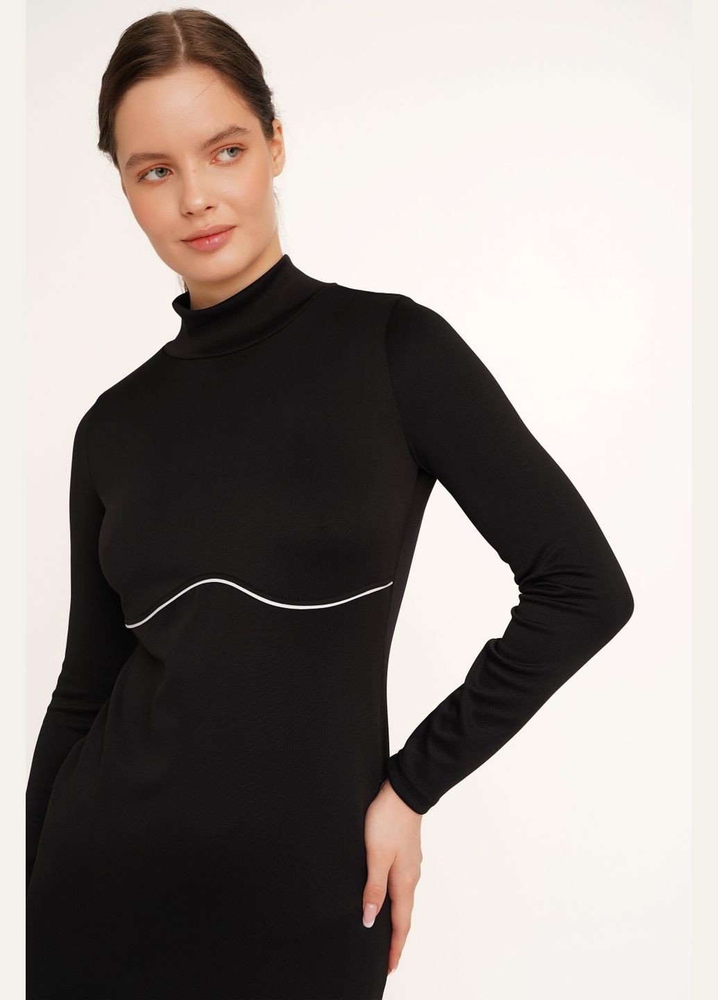 Черное повседневный платье однотонное женское wtc02358 черный shop (2000990437952) LAWA