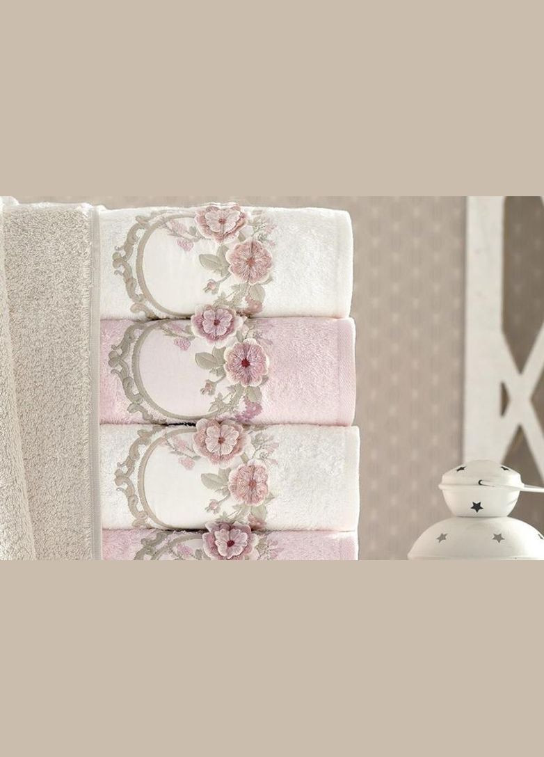 Набір 6 рушників Hayal 3D з вишивкою 50х90см (лицьові), бамбук Pupilla комбінований