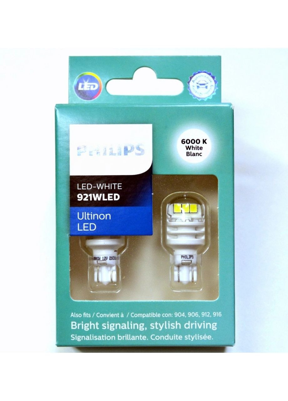 Світлодіодні лампи Ultinon 912 White 6000K 2 шт для заднього ходу Philips (352505793)
