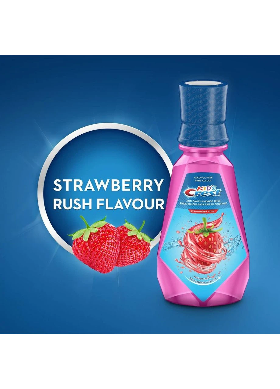 Ополіскувач для дітей Kid’s Anti-Cavity Fluoride Mouthwash Strawberry Rush, полуниця, 500 мл Crest (380446474)