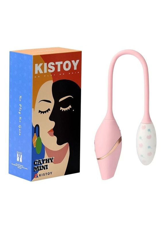 Віброяйце з вакуумним стимулятором KISTOY Cathy Mini на гнучкому зчепленні, підігрів KissToy (335392440)