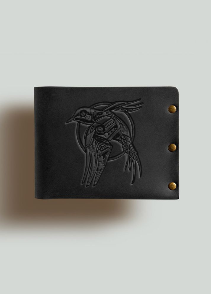 Кошелек на заклепках Стальная ласточка натуральная кожа Crazy horse с отделениями для карточек Turtle (323014715)