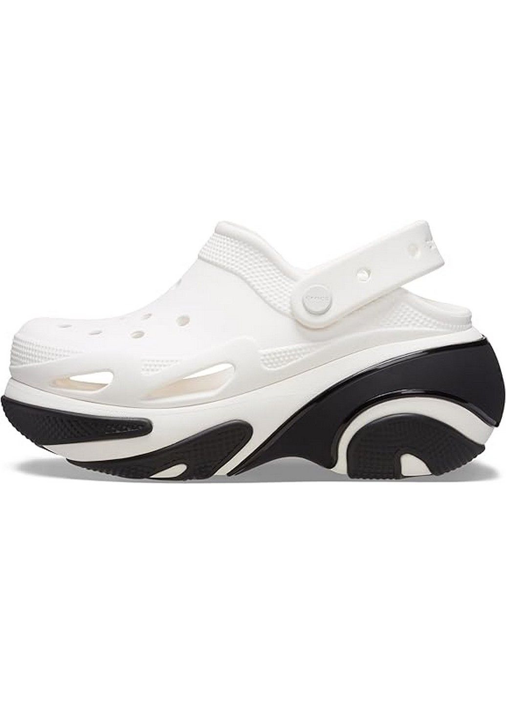 Белые сабо кроксы Crocs на платформе