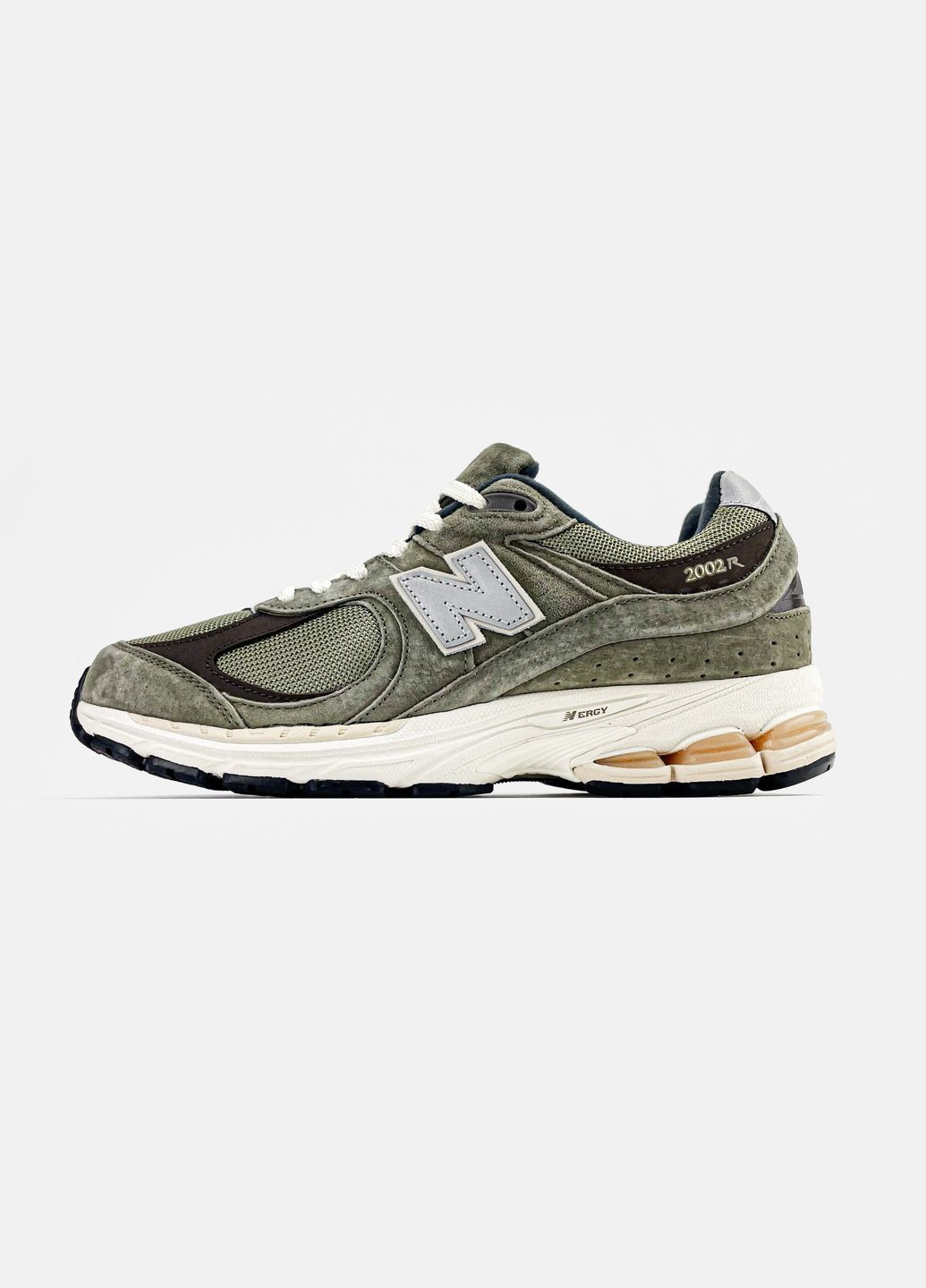 Оливковые (хаки) всесезонные кроссовки мужские new balance 2002r khaki | нью беланс 2002r хаки No Brand