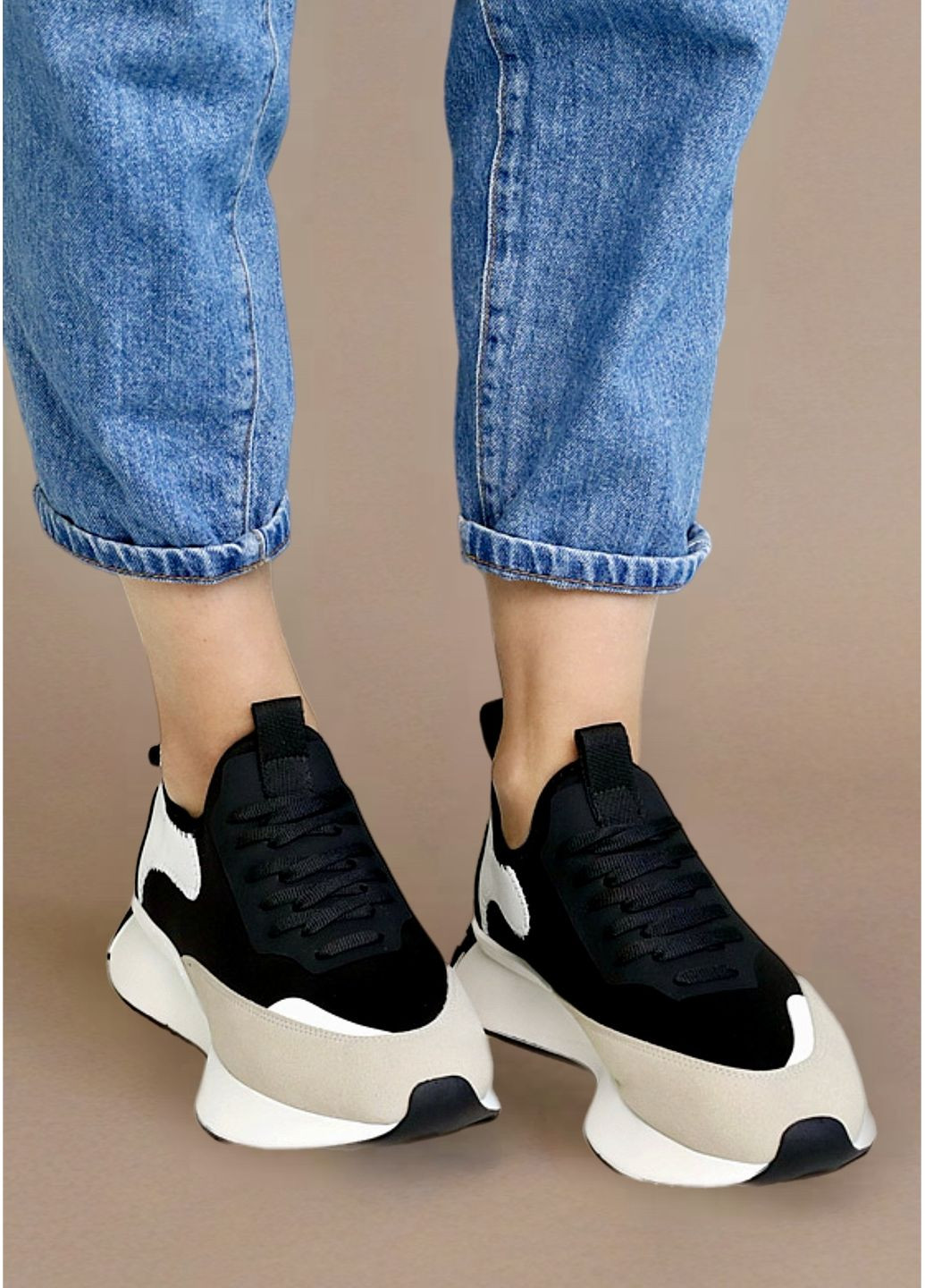 Кроссовки женские черные No Brand чёрные демисезоны (351850866)