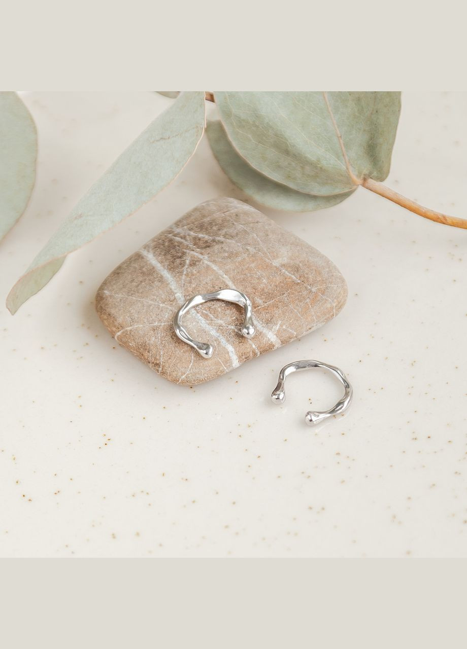 Сережки срібні кафи Кола без камінців Каштан (342334617)