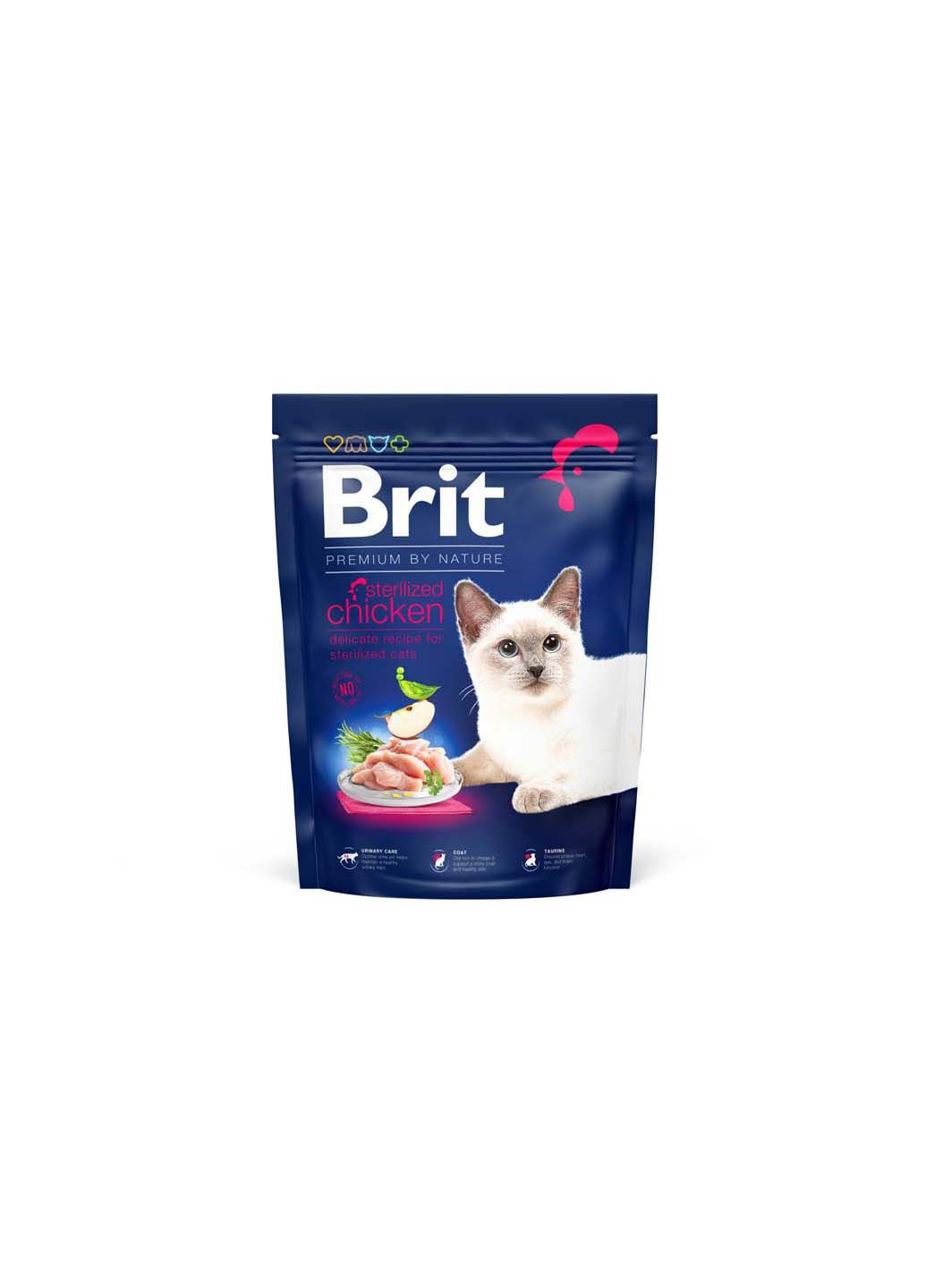 Сухой корм для стерилизованных котов by Nature Cat Sterilised с курицей 300 г Brit Premium (286472885)