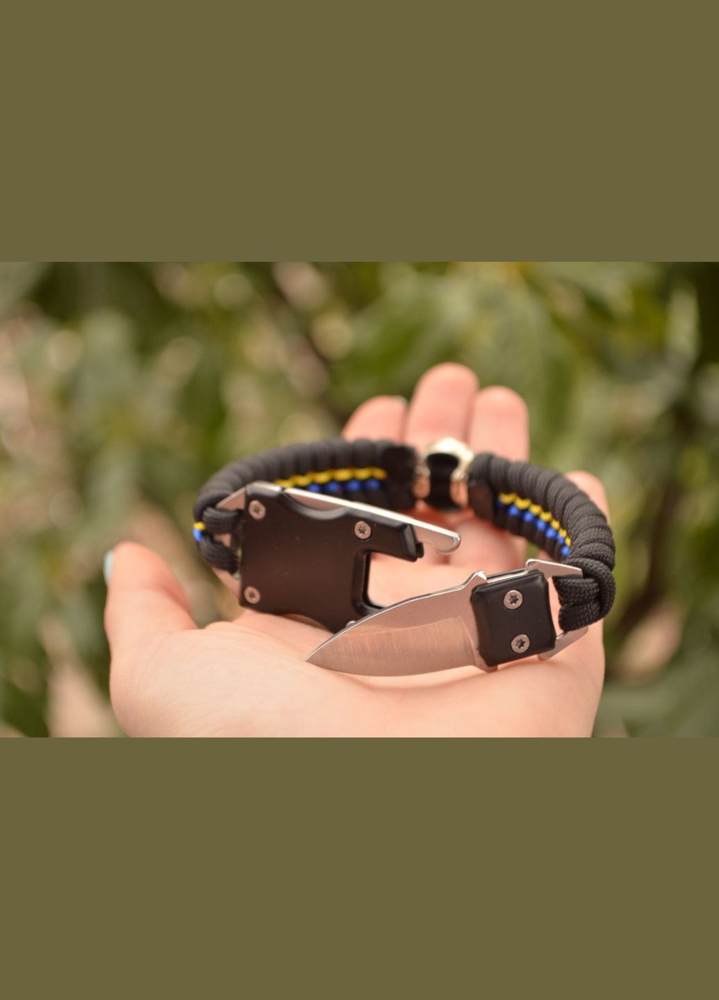 Браслет из паракорда Герб Украины латунь нейзильбер с оплеткой на фастексе + брелок в подарок No Brand (341738681)