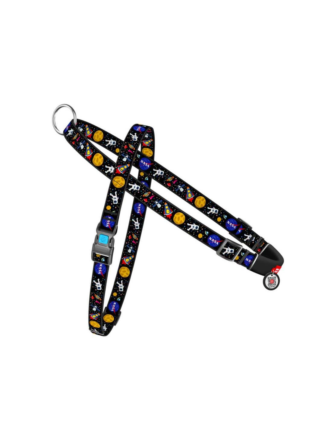 Шлея для собак быстросъемная Nylon NASA пластиковый фастекс Ш 20 мм А 45-65 см В 55-80 см WAUDOG (292175202)