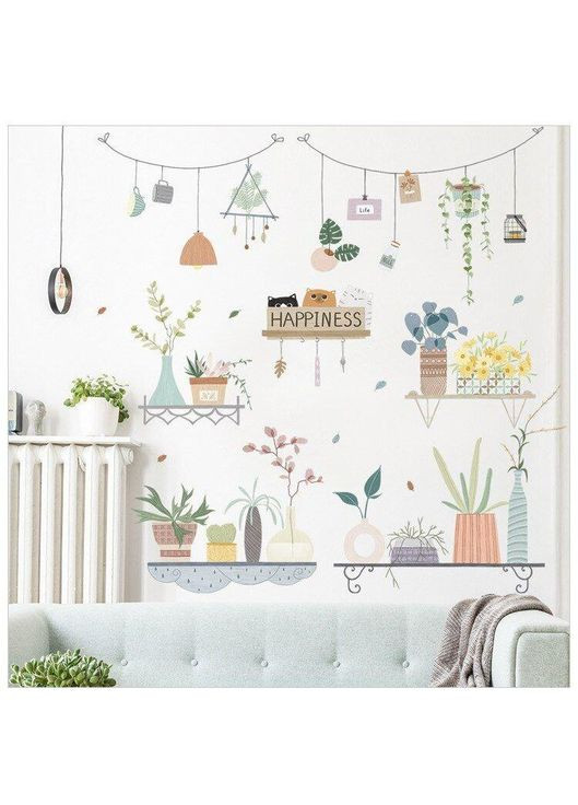 Виниловые наклейки Вазоны Коты (лист 60 х 90 см) Б179-16 QH-AB No Brand (356767866)