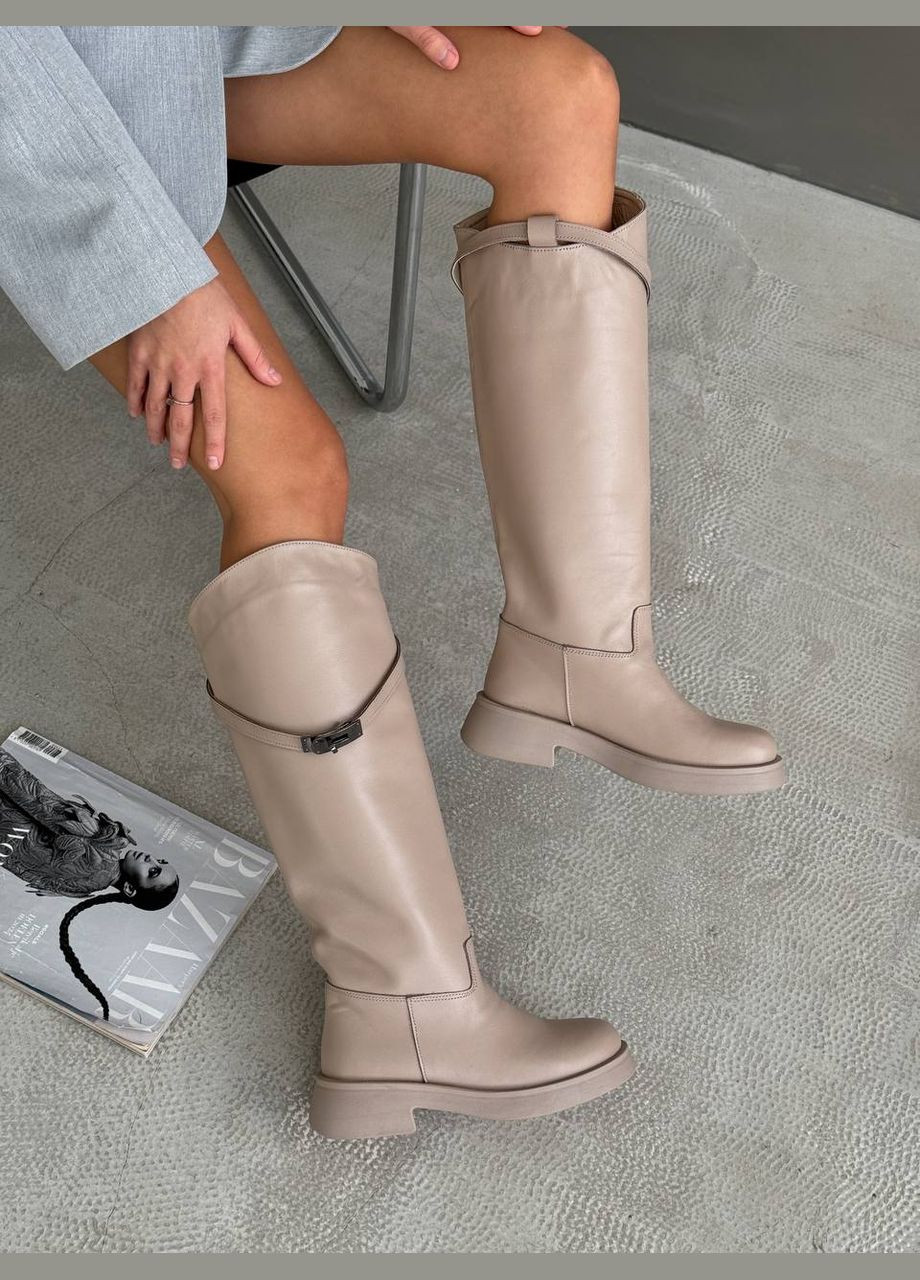 Трендові чоботи натуральна шкіра євро зима на хутрі No Brand (314808626)