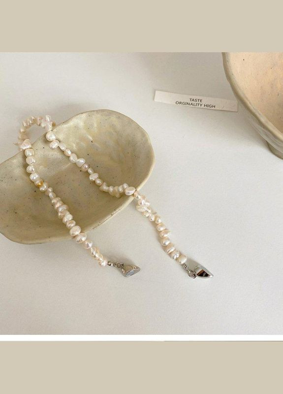 Жемчужный чокер сердечко на магнитах, бусы жемчуг магнитное сердце No Brand (339869358)