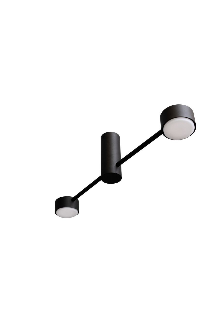 Люстра стельова Copter на два круглі плафони під лампи GX53 чорна NL 8041-2 BK MSK Electric (325882549)