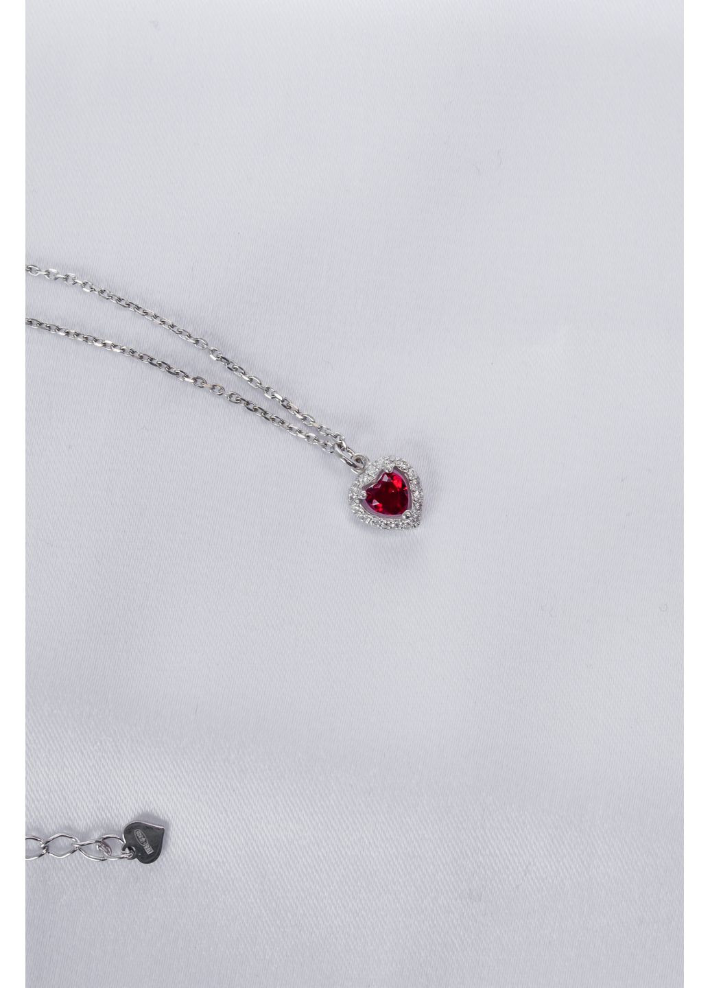 Колье серебряное Сердце красное 536п, размер No Brand (362193966)