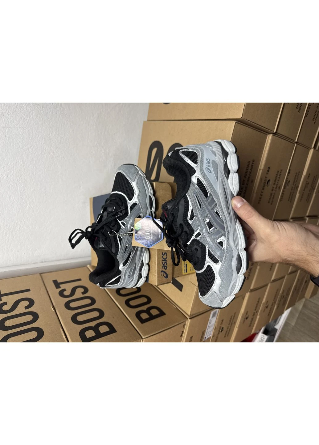 Чорні кросівки чоловічі asics gel-nyc grey black асікс гель нюк чорні демісезон No Brand