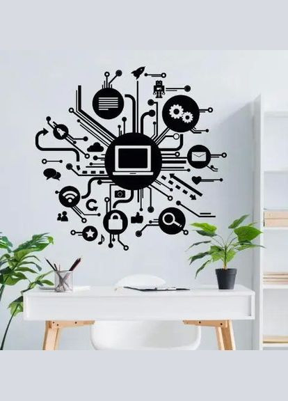 Вінілова інтер'єрна на стіну та шпалери "Work in progress. Робота в процесі" на стіну, скло, с Кавун наклейка (316190141)