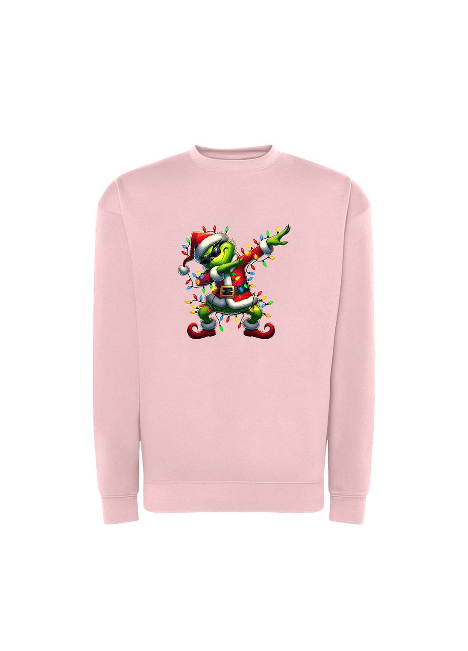 Розовый новогодний свитшот с принтом "гринч на вайбе". гринч (10114802912) ТiШОТКА (368566477)