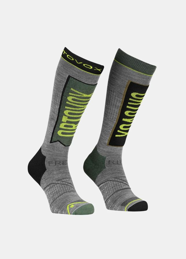 Термошкарпетки Free Ride Long Socks Mens Сірий-Жовтий Ortovox (278272198)