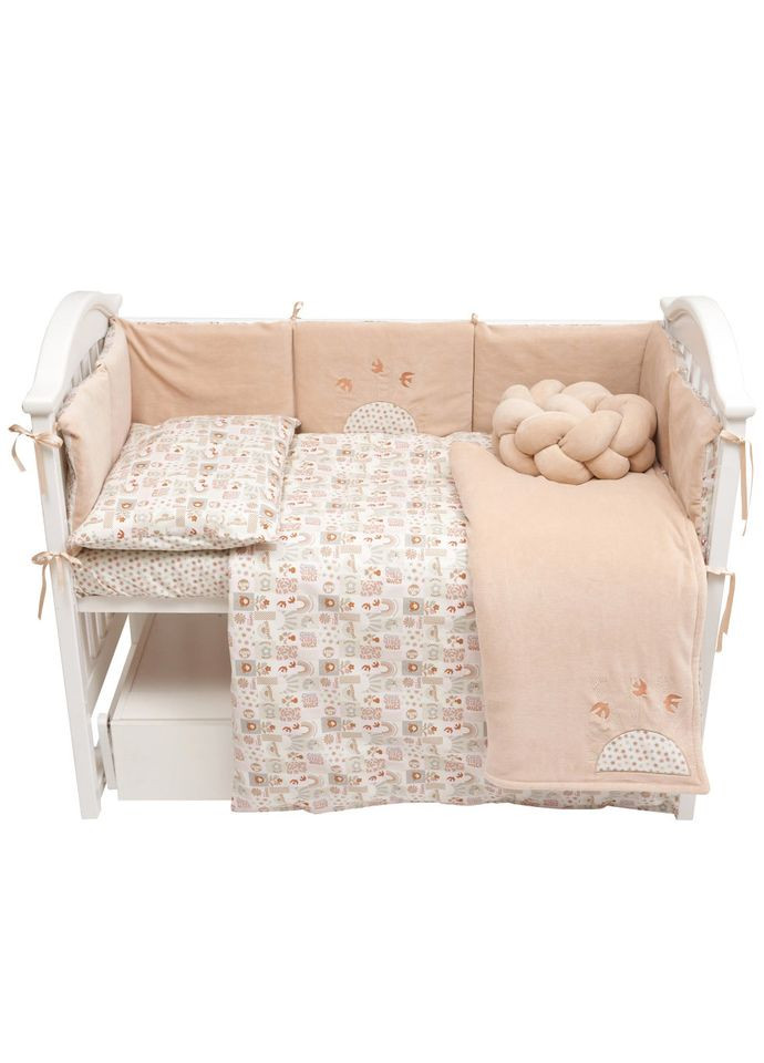 Постельный комплект Be Happy с пледом, 8 элементов, бежевый () Twins 4078-TBH-02 (361147426)