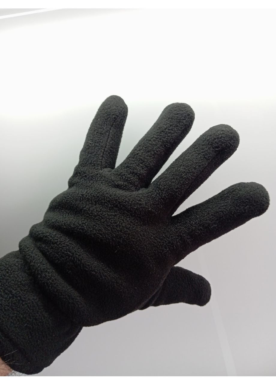 Чоловічі зимові рукавиці з флісу в чорному кольорі Pipo (370784259)