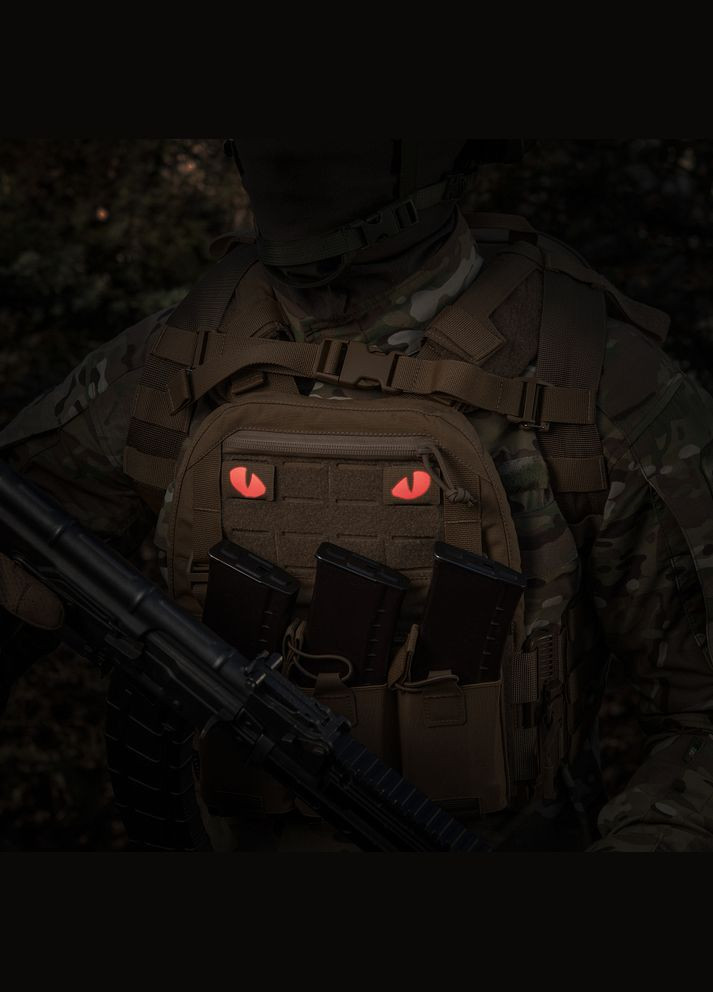 Нашивка Tiger Eyes Laser Cut (пара) Coyote/Red/GID M-TAC (315047206)